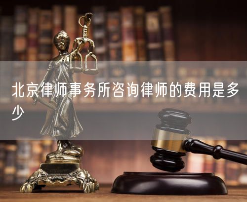 北京律師事務(wù)所咨詢律師的費(fèi)用是多少