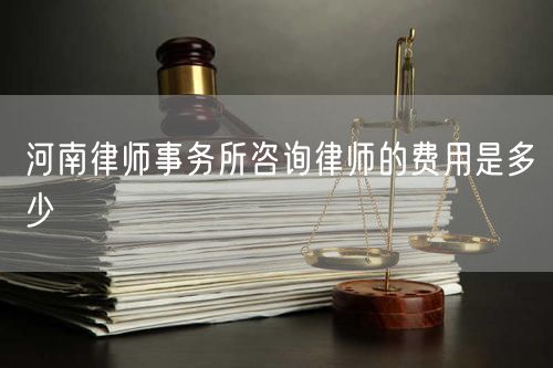 河南律師事務(wù)所咨詢律師的費(fèi)用是多少