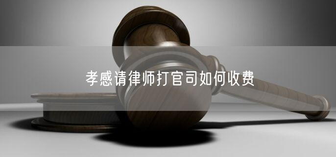 孝感請律師打官司如何收費