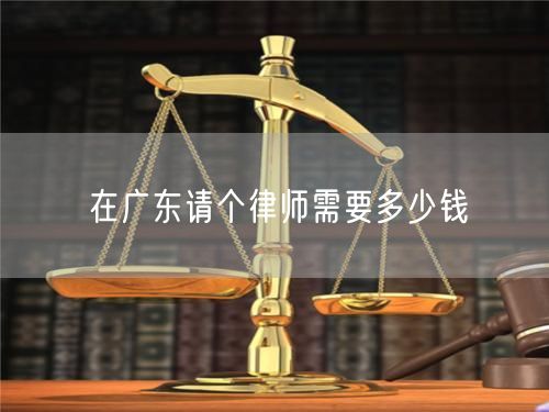在廣東請(qǐng)個(gè)律師需要多少錢