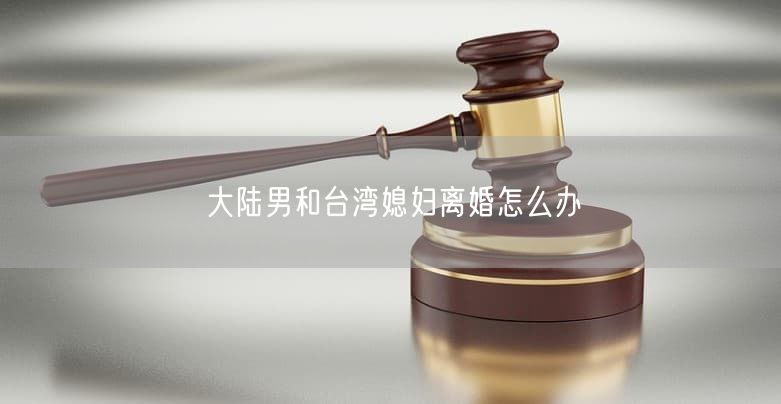 大陸男和臺灣媳婦離婚怎么辦